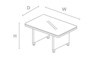 Mini Glass Table - dimensions image