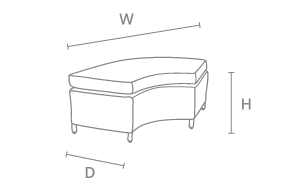 Curved Bench - dimensions image