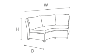 Round Sofa Section - dimensions image