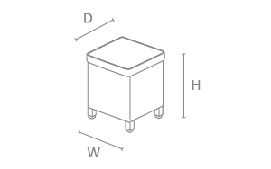 Stool with Cushion - dimensions image