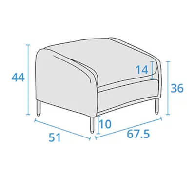 Foot stool dimensions image