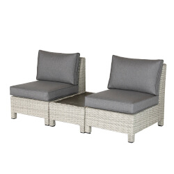 Extra image of Kettler Palma Low Companion Set in White Wash