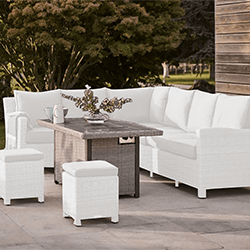 Extra image of Kettler Palma Fire Pit Table in White Wash