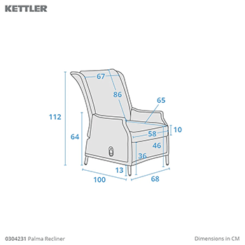 Recliner dimensions image