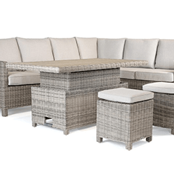 Small Image of Kettler Palma Signature Left Hand Corner Set with Adjustable Aluminium Table - Oyster