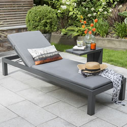 Extra image of Kettler Elba Lounger and Side Table in Grey with Signature Cushions