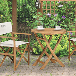 Small Image of Kettler RHS Chelsea Bistro Set with Director Chairs in Eucalyptus Wood