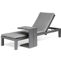Extra image of Kettler Elba Lounger and Side Table in Grey with Signature Cushions