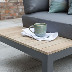Extra image of Kettler Elba Large Low Lounge Corner Sofa with Teak Coffee Table