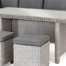 Extra image of Kettler Palma Left Hand Corner Sofa Set with Glass Top Table, White Wash