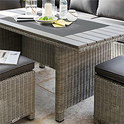 Extra image of Kettler Palma Left Hand Corner Sofa in Rattan with Dining Table