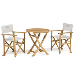 Extra image of Kettler RHS Chelsea Bistro Set with Director Chairs in Eucalyptus Wood