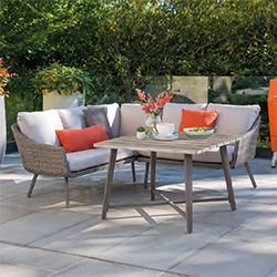 Image of Kettler LaMode Weave Corner Sofa Dining Set - NO CHAIRS