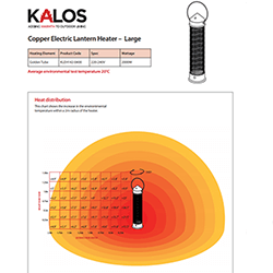 Extra image of Kettler Kalos Large Copper 2000W Electric Lantern Heater