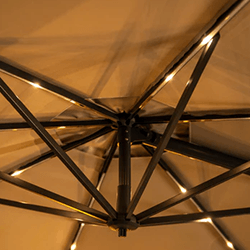 Extra image of Kettler Orion 3.0m Round LED Cantilever Parasol with Side Tilt, Granite Base & Night Cover - Grey Frame / Slate Canopy