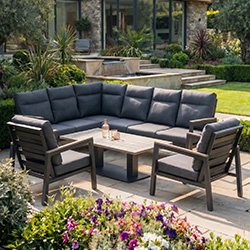 Image of Kettler Tudor Rectangular Corner Sofa Set With Lounge Chairs