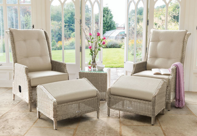Image of Kettler Palma Signature Recliner Duet Set in Oyster Stone