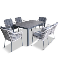 Extra image of LG Bali 6 Seater Dining Set with 3.0m Parasol