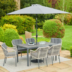 Small Image of LG Bali 6 Seater Dining Set with 3.0m Parasol