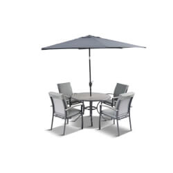 Extra image of LG Turin 4 Seater Dining Set in Graphite / Mixed Grey