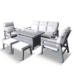 Extra image of LG Barcelona Lounge Dining Set with Gas Firepit Table