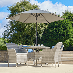 Extra image of LG Monte Carlo Stone 4 Seat Dining Set with 2.5m Parasol