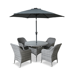 Extra image of LG Monte Carlo Stone 4 Seat Dining Set with 2.5m Parasol