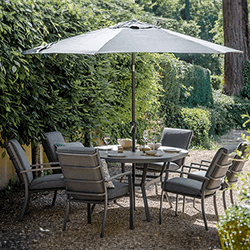 Small Image of LG Monza 6 Seat Set with Highback Armchairs and 3.0m Parasol