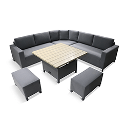 Extra image of LG Venice Upholstered Modular Dining Set with Adjustable Table
