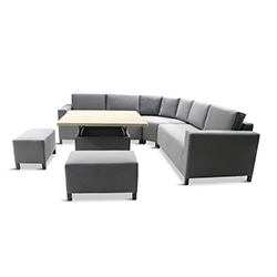 Extra image of LG Venice Upholstered Modular Dining Set with Adjustable Table