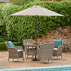 Extra image of LG Monte Carlo Sand 4 Seat Dining Set with 2.5m Parasol