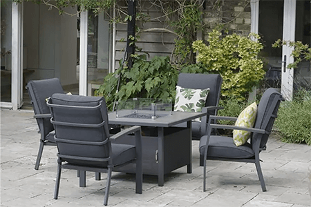 Image of LG Milano 4 Seater Relaxer Set with Firepit Table