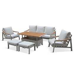 Extra image of LG Lisbon 3 Seat Sofa Lounge Dining Set with Adjustable Table