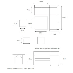 Extra image of LG Monte Carlo Stone Compact Corner Dining Modular Set