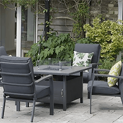 Small Image of LG Milano 4 Seater Relaxer Set with Firepit Table