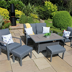 Small Image of LG Milano Lounge Set with Fire Pit Table