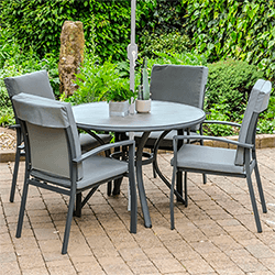 Small Image of EX-DISPLAY / COLLECTION ONLY - LG Turin 4 Seater Dining Set in Graphite / Mixed Grey - No Parasol