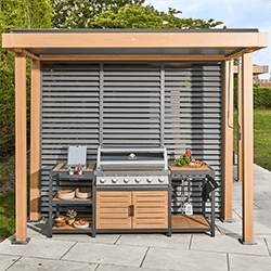 Extra image of LG Sanctuary 1.5m x 3m BBQ Gazebo Pergola in Oak