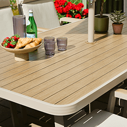 Extra image of LG Sorrento 8 Seat Dining Set with Deluxe 3x2m Parasol