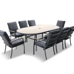 Extra image of LG Monza 8 Seat Set with Lazy Susan, Highback Armchairs and 2.0m x 3.0m Parasol