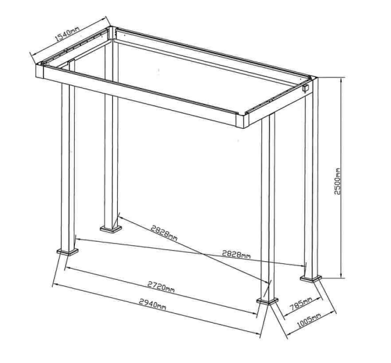 BBQ Gazebo dimensions image
