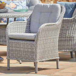 Extra image of LG St Tropez Stone 6 Seat Dining Set with Weave Lazy Susan and 3.0m Parasol