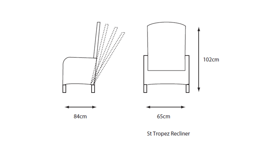 Recliner - dimensions image