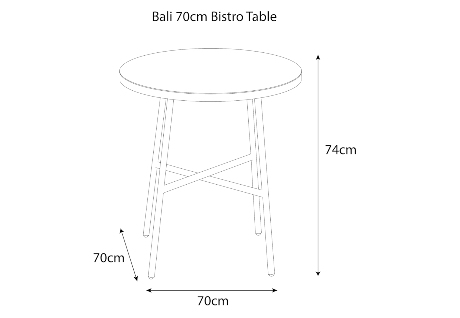 Bistro Table - dimensions image