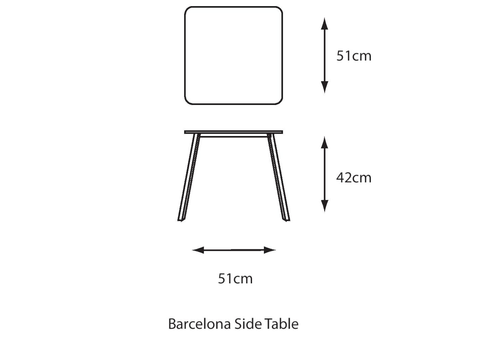 Side Table - dimensions image