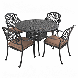 Extra image of Hartman Amalfi 4 Seat Dining Set - NO PARASOL -  Bronze / Amber