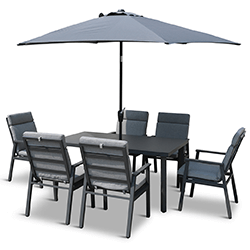 Extra image of LG Barcelona 6 Seat Dining Set with 3.0m Parasol