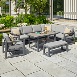 Image of LG Turin Rectangular Modular Corner Set with Lounge Chair