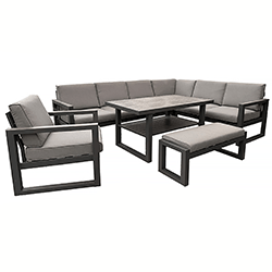 Extra image of LG Turin Rectangular Modular Corner Set with Lounge Chair