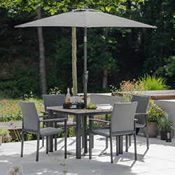 Small Image of LG Venice 4 Seat Stacking Dining Set with 2.5m Parasol